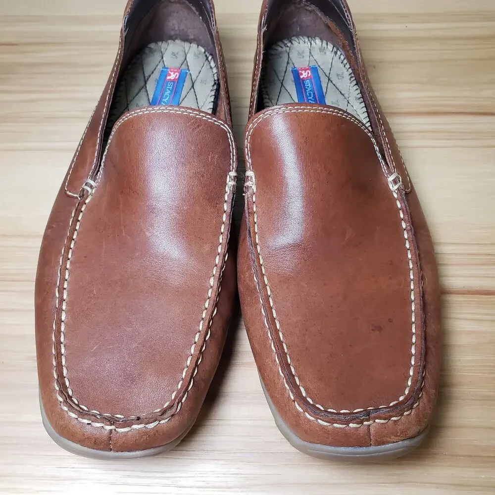 Stacy Adams Men's‎ 10.5 Slip On Driving Loafers Camel Brown Leather Comfort Shoe